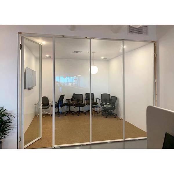 79mm Aluminum Tempered Single Or Double Glass Hard 3mm Profile Clear Frame Glass Partitions