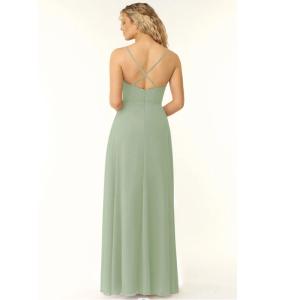 Manufacturer ODM Black Chiffon Bridesmaid Dress Spaghetti Straps Sleeveless A