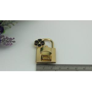 Beautiful flower decorative gold zinc alloy handbag turn twist locks