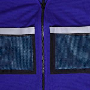 Dark Blue Fluorescent Safety Vests Shrink - Resistant Medium Thickness