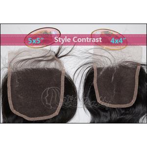 Quality 6# Natural Black Medium Density Lace Remy Top Closure 5A Grade For Woman for sale