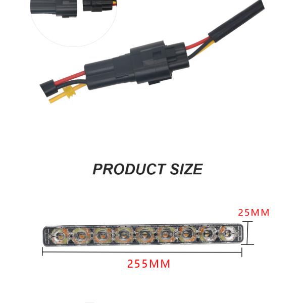 Aluminium Automobile Drl Car Headlight Led Tube Strip Two Color With ABS Lens