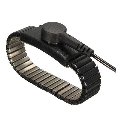 Metal Stainless Steel ESD Wrist Strap Black Static Dissipative 1.8m 2.4m 3.6m Cord Length