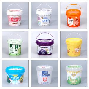 Sample Supplied Food Grade IML Customized PP Plastic Ice Cream Bucket With Lid