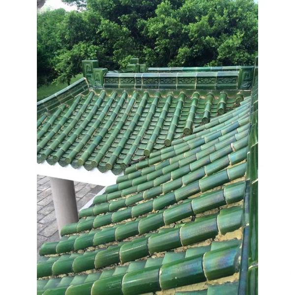 Chinese Tiles Traditional Ceramic Roof Green Glazed Color with Cultural Connotation for Garden Pavilion