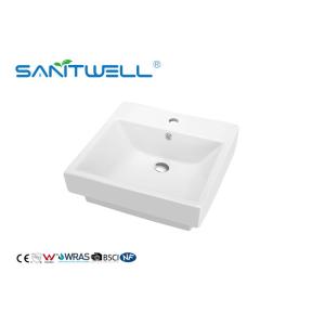 White Color Ceramic Wash Basin Sanitary Ware Basin For Bathroom CE Certification