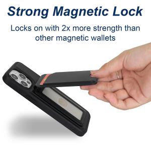 Premium Leather Magnetic Wallet Phone Stand Adjustable Magsafe Card Holder