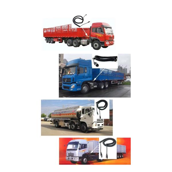 Car Video Aviation Spring Wire Trailer Connector Wire 4-Pin/RCA Spiral Extension Curled Cable