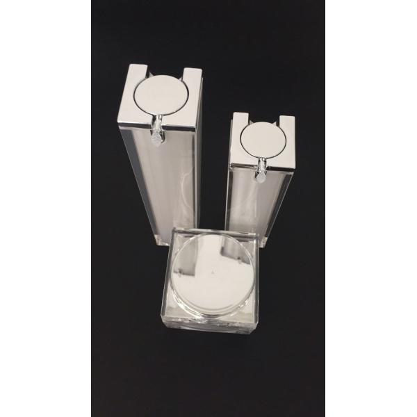 Transparent White Airless Cosmetic Bottles Slim Clear Empty 50ml For Lotion Cream