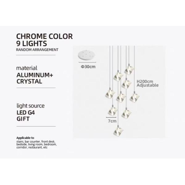 Crystal Chandelier Living Room Lamp Duplex Stair Lamp For Modern Atmosphere