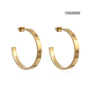 Quality LOVE Stainless Steel Gold Earrings for sale