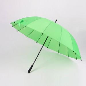 China Auto Open Windproof Golf Umbrellasgreen Fabric Automatic 16 Ribs With Plastic Handle on sale