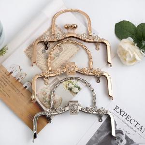 220g Bamboo Handle Purse Clutch Frames With Dragonfly Pattern