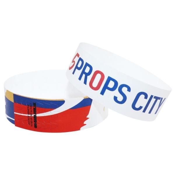 Buy Waterproof Tyvek Paper Wristbands Snap Closure Sequential Numbering Barcoding for Event Management Solutions at wholesale prices