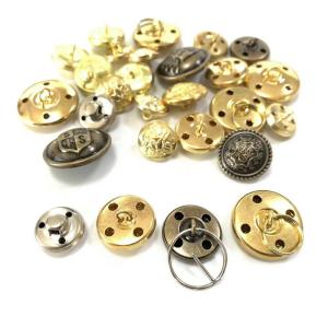 Wholesale metal military buttons custom logo sewing brass buttons