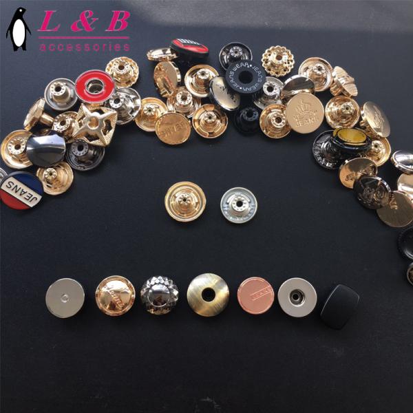 button wholesale Custom made zinc alloy Jeans Buttons Gold button with custom LOGO