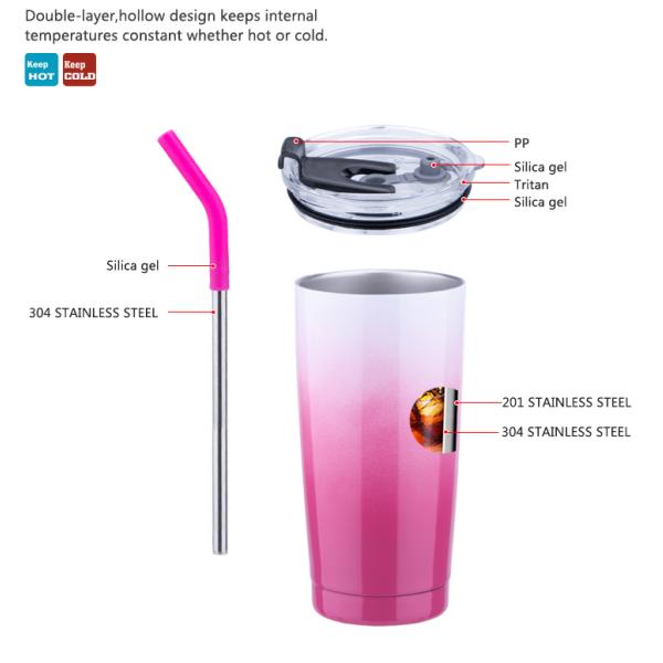 Customized Travel Coffee Mug, Insulated 304 Double Wall Insulated Vacuum Cup With Leak Proof Lid