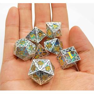 Silver Metal Frame Resin Dice Set DND#RPG#COC Dungeon And Dragon