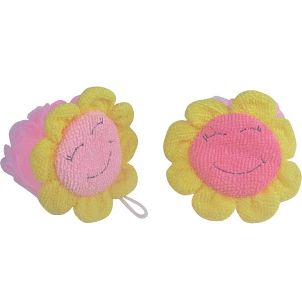 Buy Sunflower PE Body Sponge Scrubber , Bubble Shower Mesh Pouf Sponge at wholesale prices