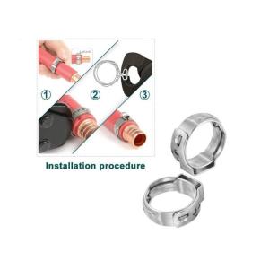 Plumbing System Tumbled SUS304 Single Ear Stepless Hose Clamps