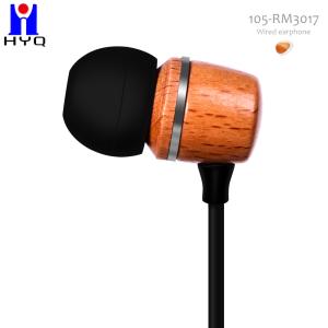 Wooden 98dB Wired In Ear Earbuds Lightweight Music Sound Earphones