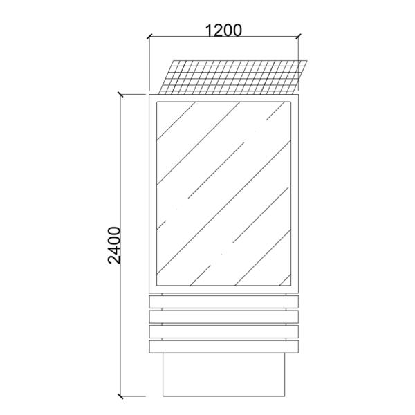 Vertical H240mm DC24V Solar Powered Light Box