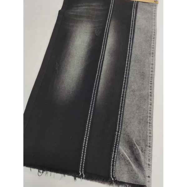 75%Cotton 8.3oz Middle Weight Twill Style BLACK/BLACK Stretch Denim Fabric 12S For Woman Jeans