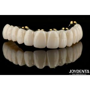 Quality Smooth Hybrid Zirconia Implant Bridge Restoring Chewing Function Custom Made for sale