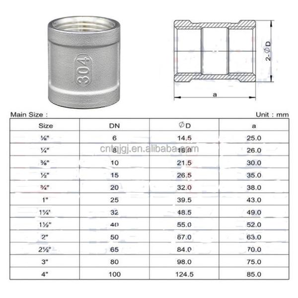 Customized Support Stainless Steel 304 316 Casting Male and Female Threaded Pipe Fitting for Plumbing Connection Nipple
