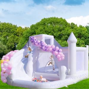 Quality 2024 Unisex Inflatable White Bouncy Castle with Slide and Ballpit White Packing Bag for sale
