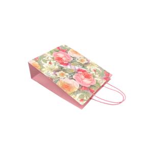 Exquisite Sustainable Promotional Paper Gift Bags Flower Pattern Design