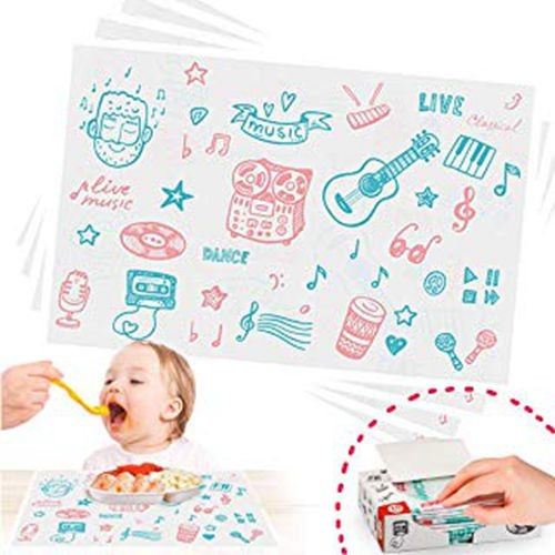 Buy Ecohomeliving Baby Disposable Placemats 60 - Premium Extra Large 14"x18" Table Topper Mat For Toddlers Kids Exclusive Design at wholesale prices