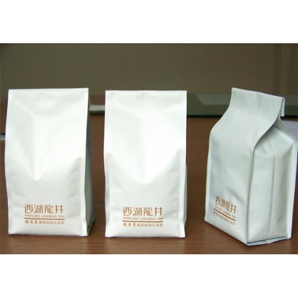Buy Ceramic Quad Seal Tea Packaging Pouches Stand Up Side Gusset at wholesale prices