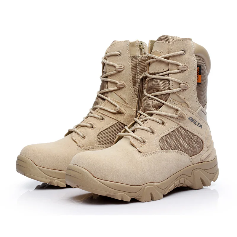 Combat Military Rubber Boots High Ankle Outdoor Tactical Men'S Desert Hiking 39-45