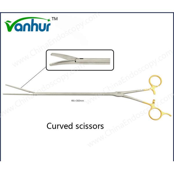 Buy Acceptable OEM Laparoscopic Thoracomoty Instruments Laparoscopic Forceps Curved Scissor  For Surgery at wholesale prices