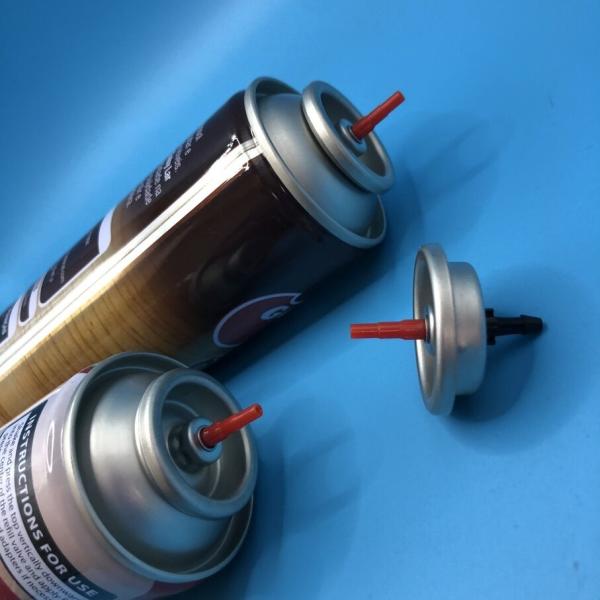 Plastic/Metal Gas Lighter Refill Valve Clear Lacquered Tinplate Cup and Buna Gasket