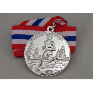 Zinc Alloy Die Casting Medal , 3D Silver Running Medal Badge