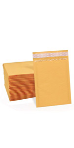 Yellow Kraft bubble mailers