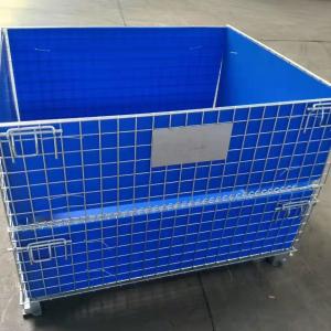 China Hot Dipgalvanized Wire Mesh Container Durable Wire Metal Storage Cage With Wheels on sale