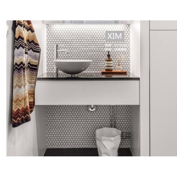 Buy Glass Hexagon Mosaic Tile 305.5x265mm Frosted Matte Surface at wholesale prices