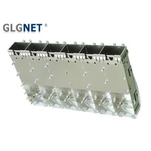 1x6 Ganged SFP Cage Assembly 2.05 Mm Press Fit With Light Pipes Mate
