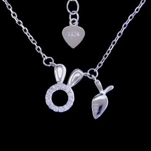 Elegant Design Cz Stone Silver Butterfly Necklace For Anniversary Present