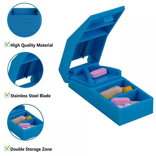 Wholesale Food Grade Plastic Pill Cutter Medicine pill Crusher Tablets and Vitamins Pill Cutter Box