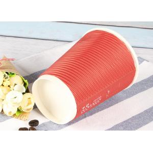 Takeaway Eco Friendly Coffee Cups , Red Disposable Hot Beverage Cups