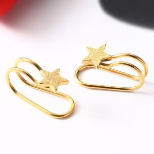 Philippines No Hole Gold Stainless Steel Star Clip On Earrings