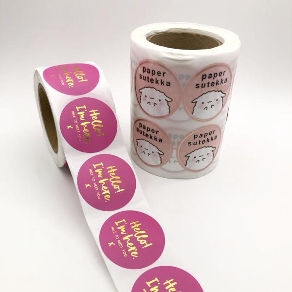 Custom Printed Logo Labels for Packaging Vinyl Waterproof Sticker Printing Roll Label Round Stickers