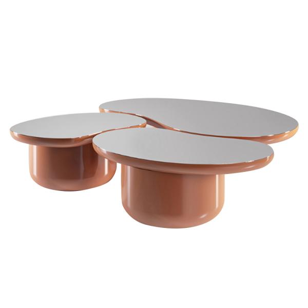 Buy Fiberglass shaped coffee table light luxury coffee table set at wholesale prices