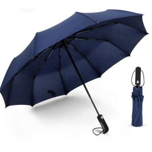 Sturdy 10 Ribs Windproof Portable Folding Umbrella 190T Pongee