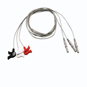 No Sterile 10 leads Gray Din Type Neonate Ecg Cable 3 ft TPU Jacket