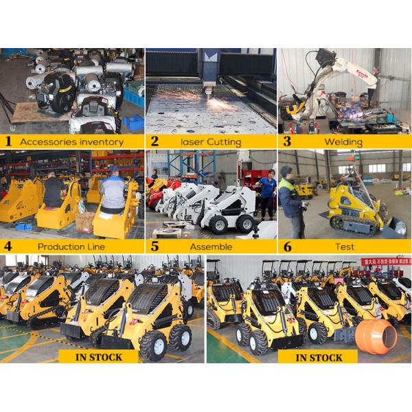 Mini Skid Steer Wheel Loader Stand on Compact Skidsteer for Construction Works